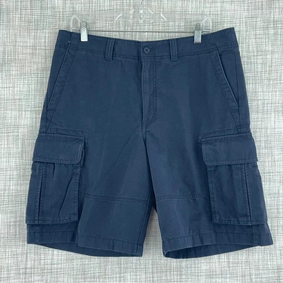 LL Bean Mens Size 34W navy blue cargo shorts 1917 - Picture 1 of 7